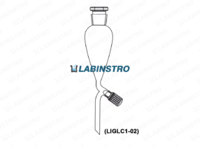 Squibb Shape Seperating Funnels with PTFE Needle Valve,Stop Cock,Interchangeable Stopper with Plain Stem (LIGLC1-02) Glassware Labinstro