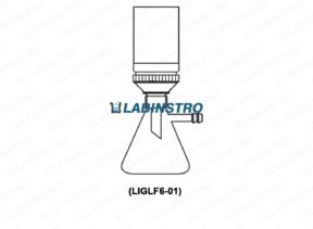 Filter Apparatus Completer with Filtering Flask Gooch Crucible Sintered Disc of Porosity G-0 or G-1 or G-2 or G-3 or G-4, Glass Adapter with Rubber Cone Glassware Labinstro