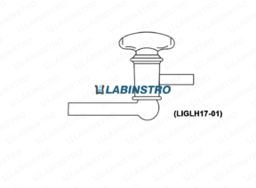 Stop Cock 'L' Type Lower Limb Bent at Righ Angle,Hollow Plug ,High Vacuum (LIGLH17-01/1)Glassware Labinstro